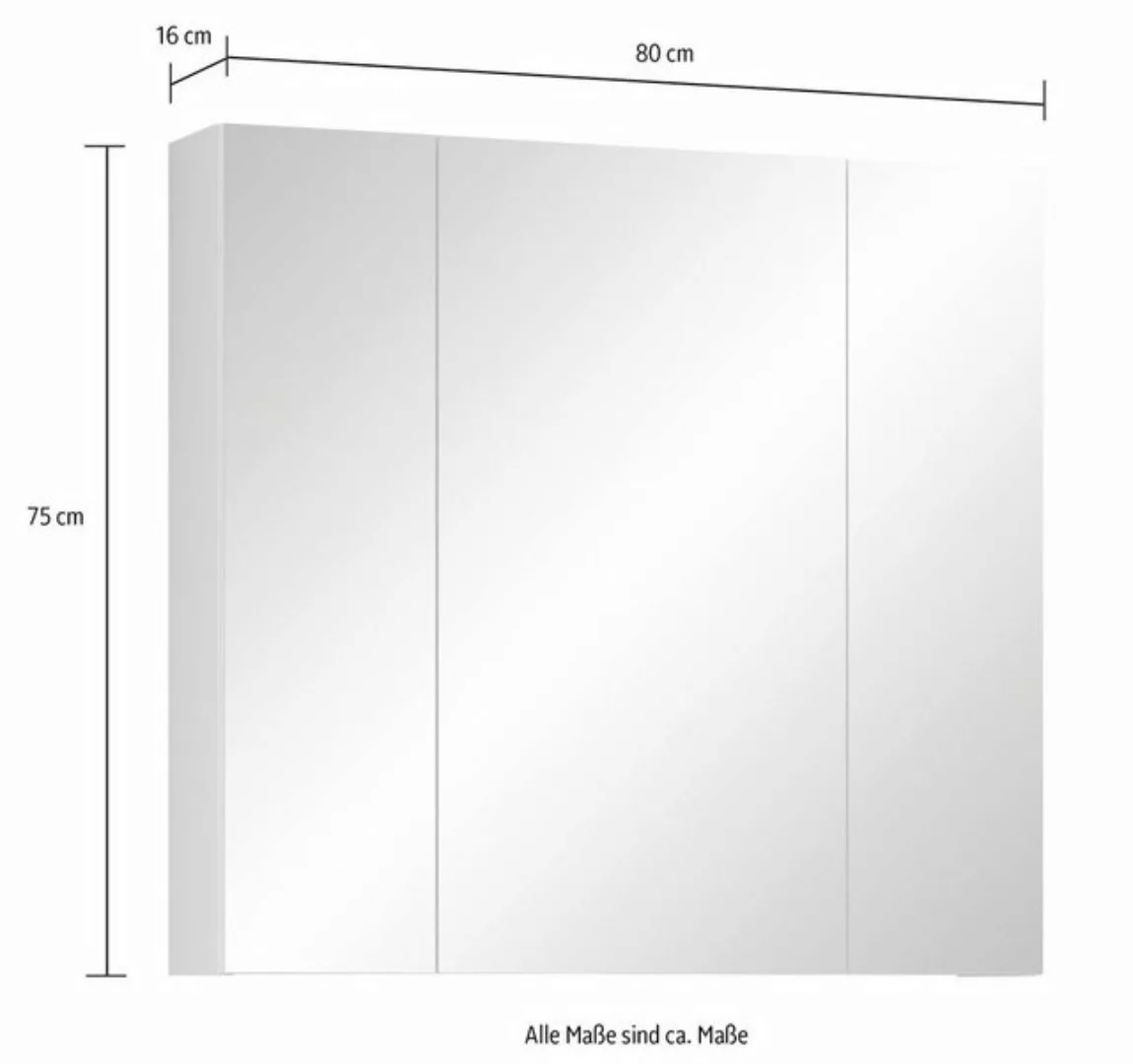 Furn.Design Badezimmerspiegelschrank Riva (Badschrank in weiß, Breite 80 cm günstig online kaufen