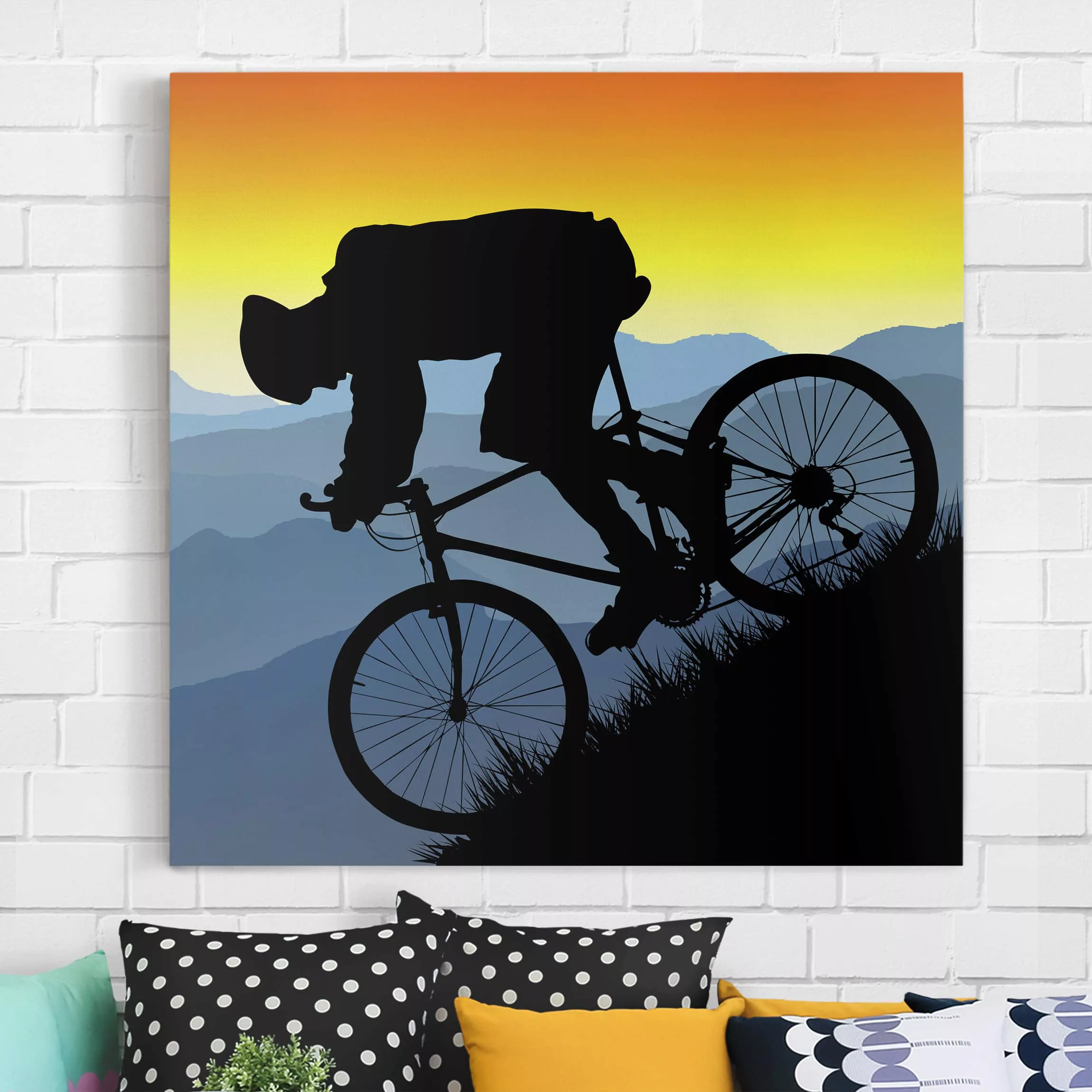 Leinwandbild Sport - Quadrat Downhill günstig online kaufen