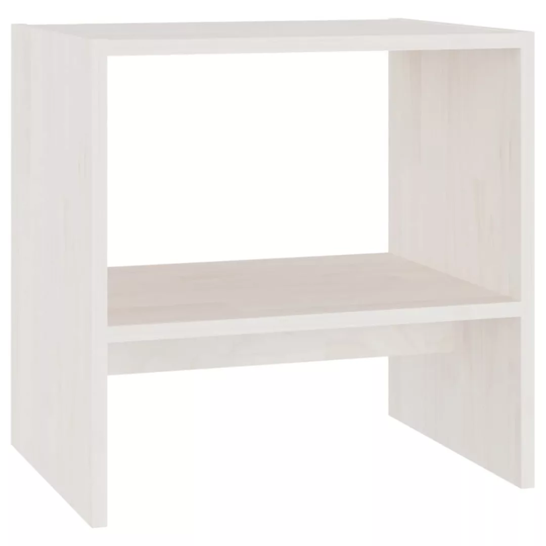 Nachttisch Weiß 40x30,5x40 Cm Kiefer Massivholz günstig online kaufen
