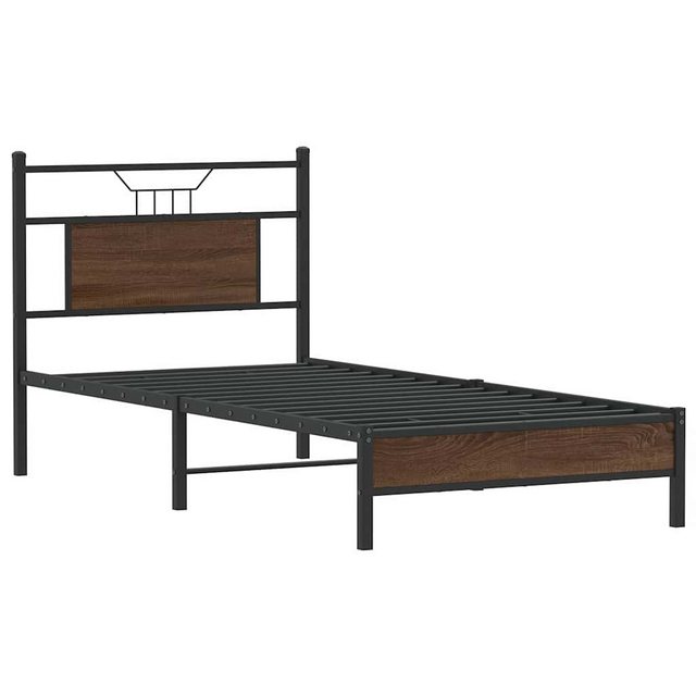 vidaXL Bett Bettgestell ohne Matratze Braun Eiche 75x190 cm Holzwerkstoff günstig online kaufen