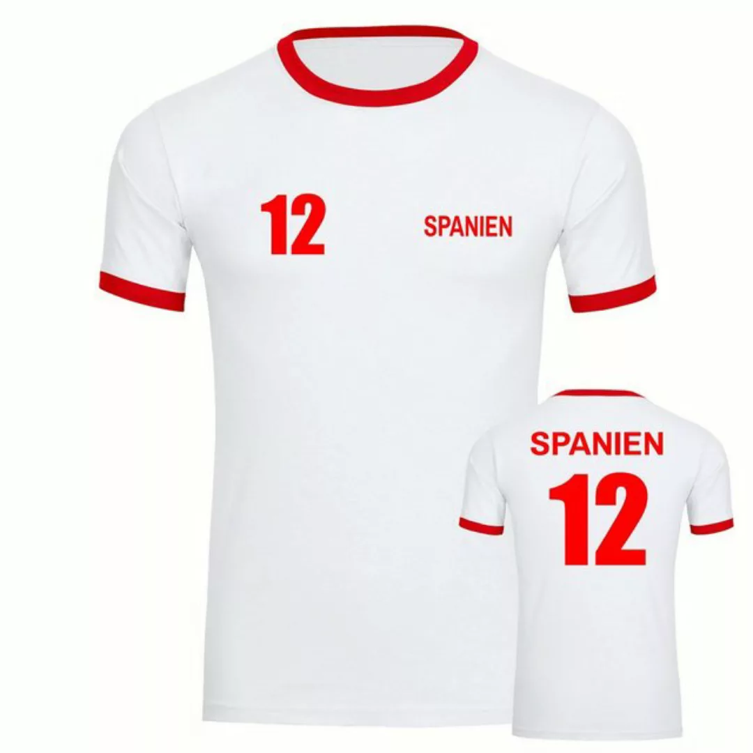 multifanshop T-Shirt Kontrast Spanien - Trikot 12 - Männer günstig online kaufen
