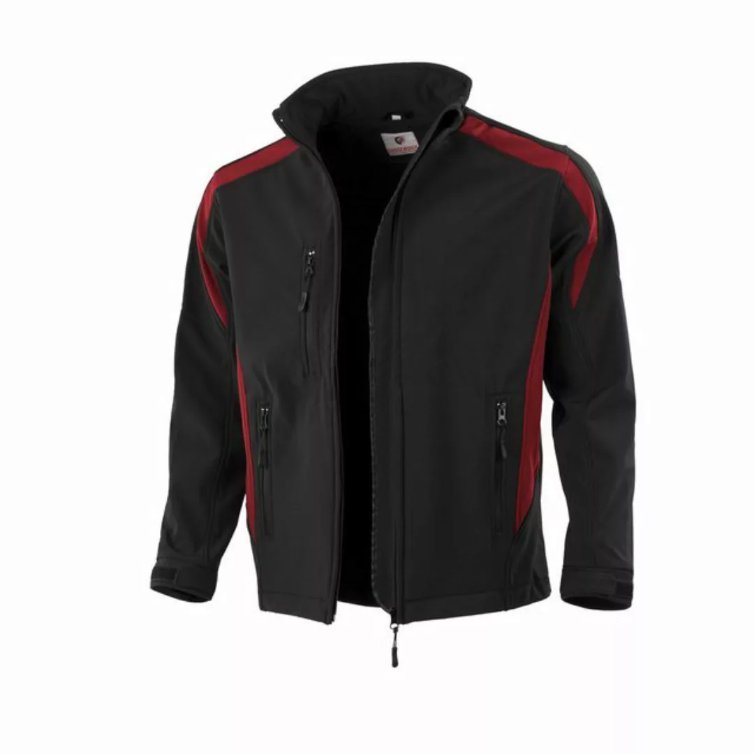 Qualitex Workwear Softshelljacke Softshelljacke schwarz/rot, Gr. S günstig online kaufen