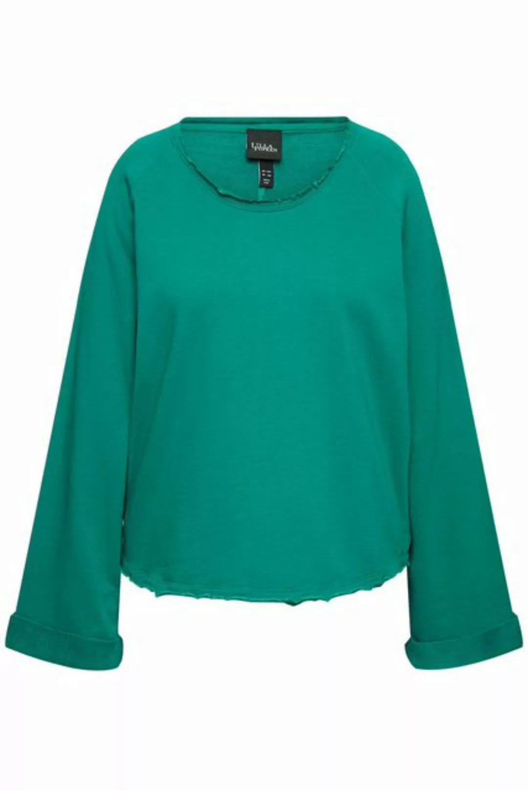 Ulla Popken Sweatshirt Sweatshirt Rollkanten Rundhals Raglan-Langarm günstig online kaufen