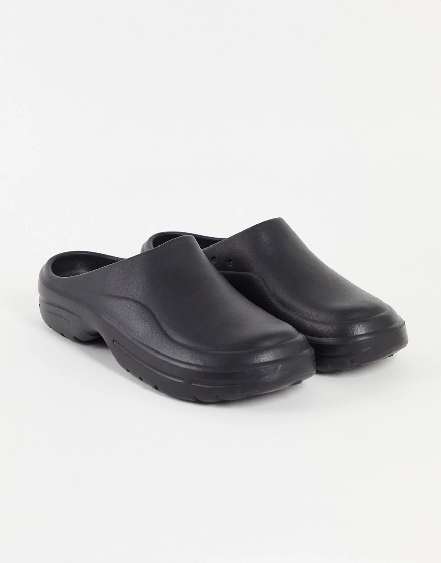 ASOS DESIGN – Geformte Clogs in Schwarz günstig online kaufen