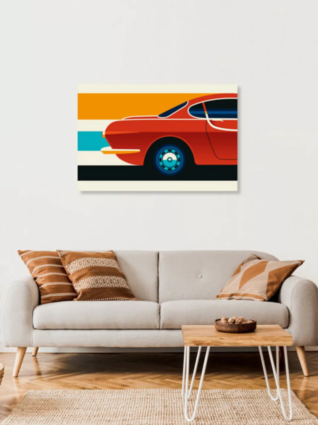 Poster / Leinwandbild - Ein Rotes Sportauto günstig online kaufen