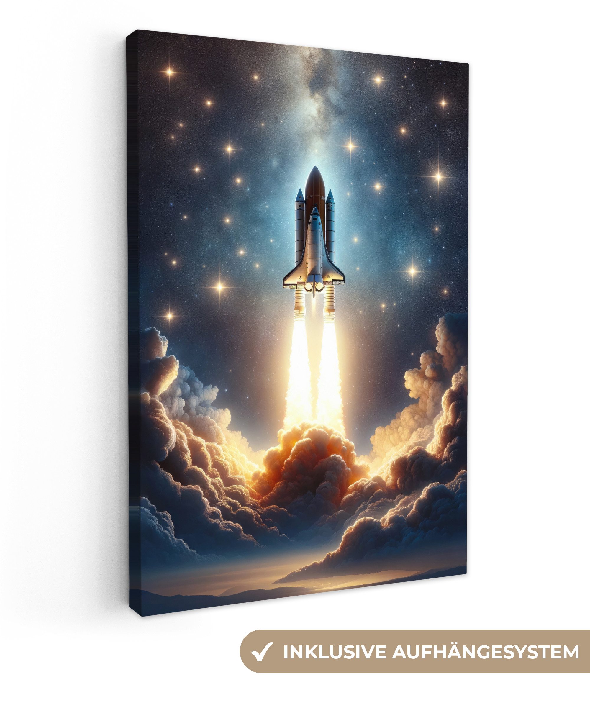 OneMillionCanvasses® Leinwandbild Weltall - Rakete - günstig online kaufen
