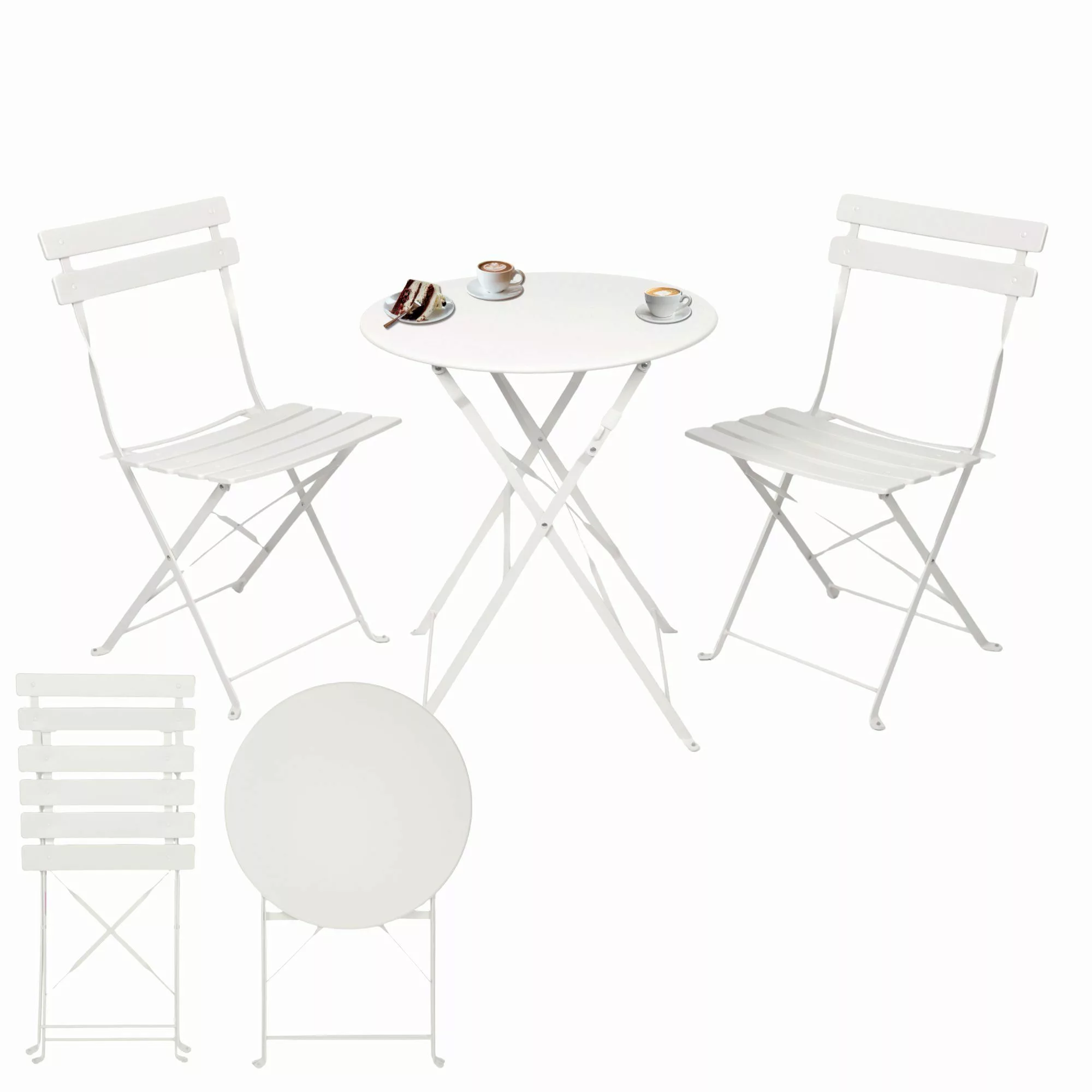 Albatros International Balkonset Bistroset 3-teilig Weiß günstig online kaufen