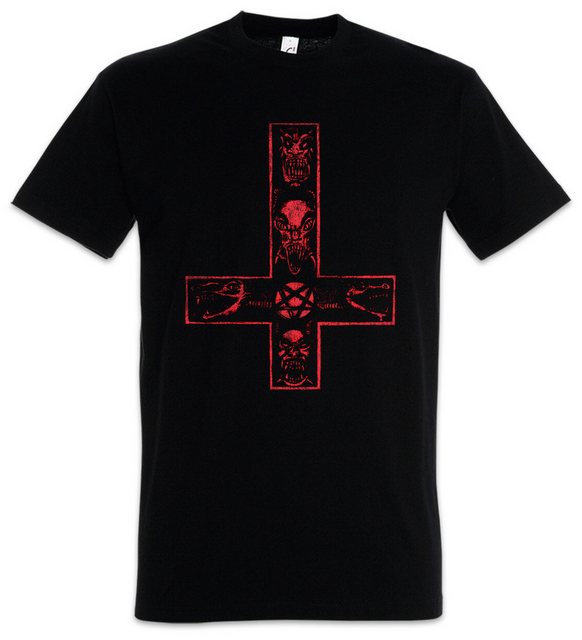 Urban Backwoods Print-Shirt Satanic Cross Herren T-Shirt Aleister Pentagram günstig online kaufen