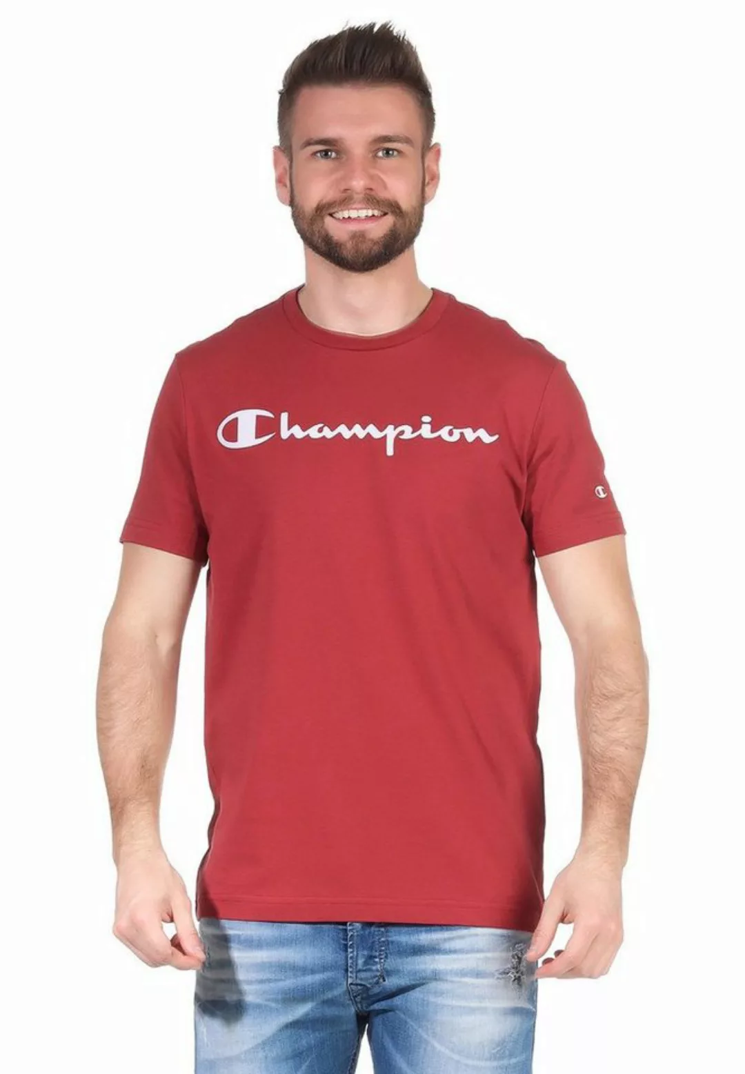 Champion T-Shirt Champion Herren T-Shirt 214142 RS518 ROW Dunkelrot günstig online kaufen