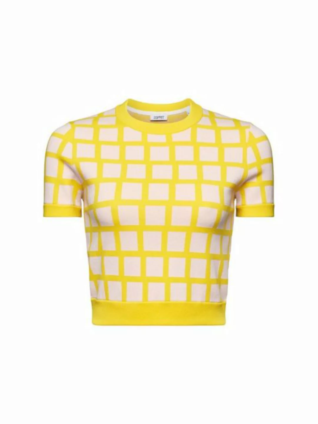 Esprit Kurzarmpullover Verkürztes Pullover-T-Shirt im Jacquard-Design günstig online kaufen