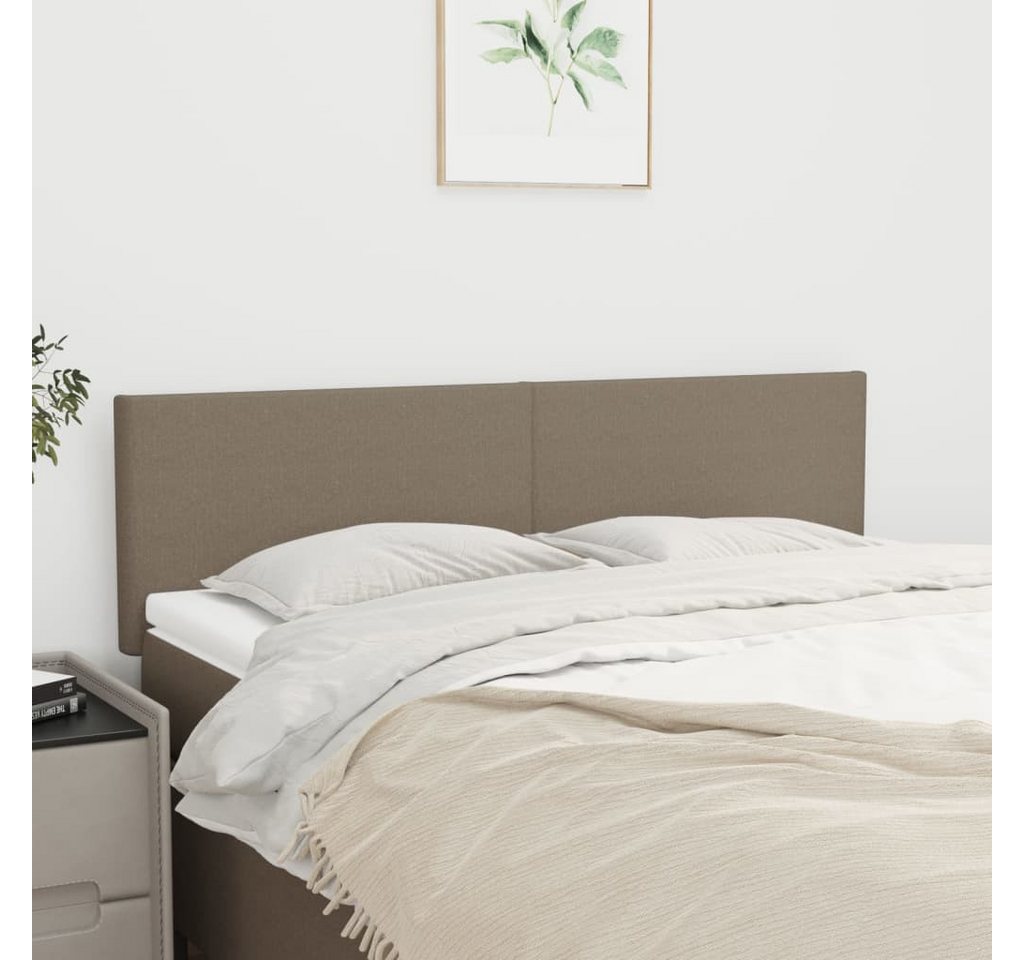 vidaXL Bett, Kopfteile 2 Stk. Taupe 72x5x78/88 cm Stoff günstig online kaufen