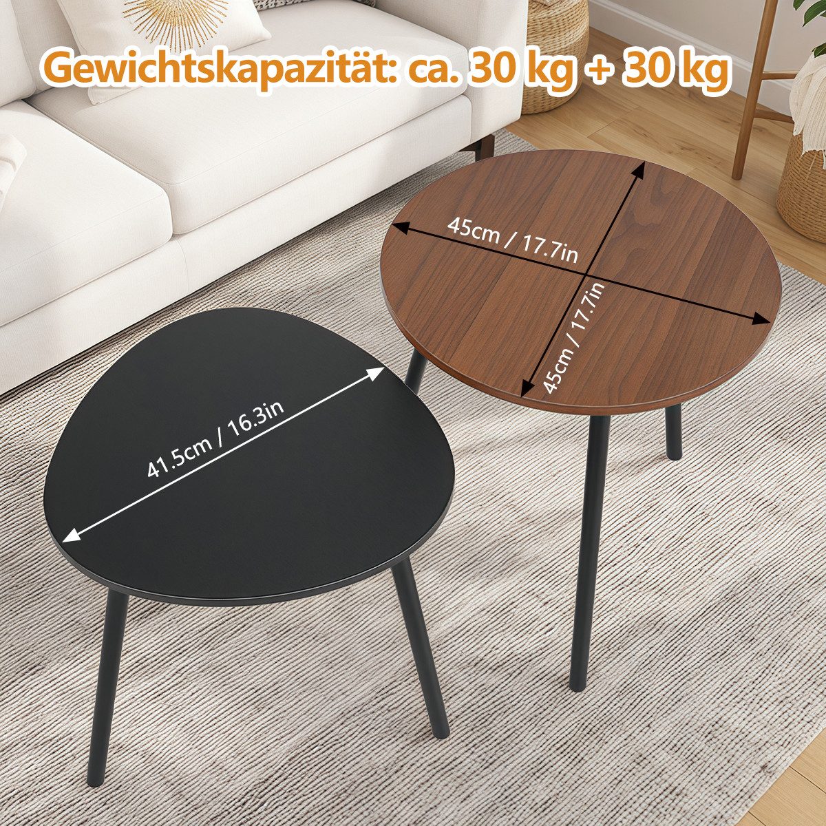 Simloveve Couchtisch 2er Set Beistelltisch Satztisch günstig online kaufen
