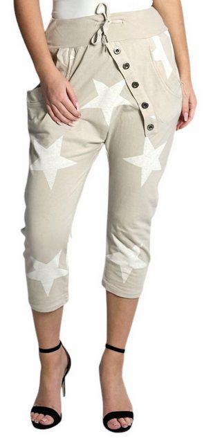 Mississhop Caprihose Damen Capri Hose Boyfriend Hose Jogginghose mit Sterne günstig online kaufen