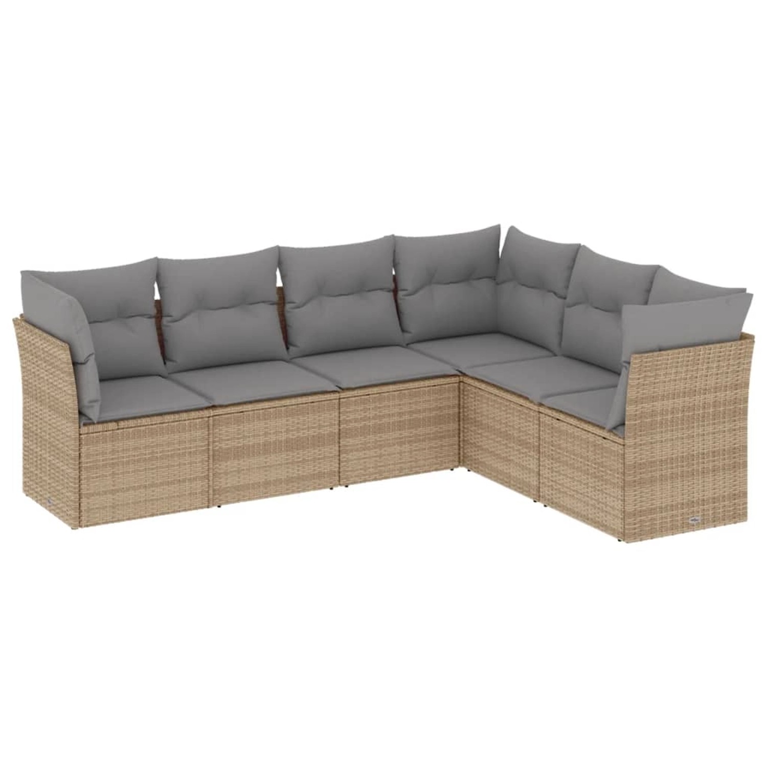 vidaXL 6-Tlg Garten-Sofagarnitur mit Kissen Beige Poly Rattan 3217679 günstig online kaufen