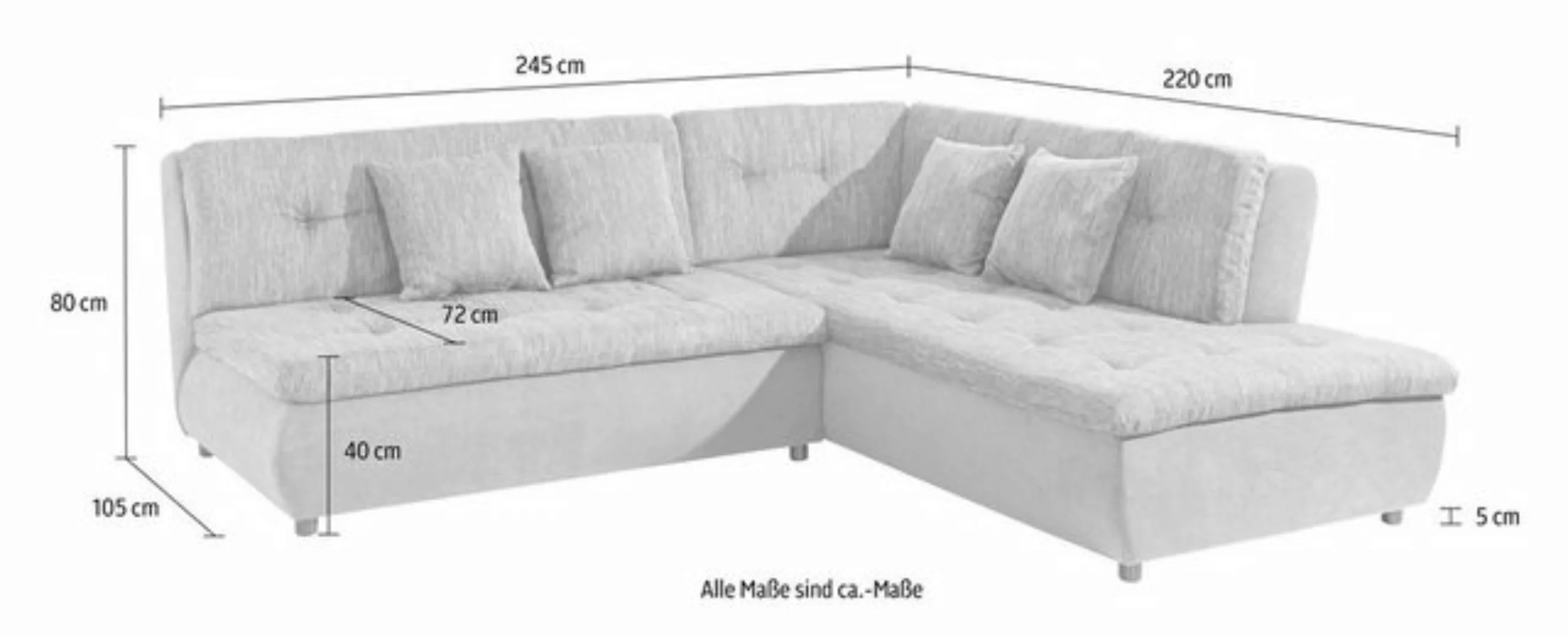 Trends by HG Ecksofa "Pool L-Form", wahlweise mit Bettfunktion, frei im Rau günstig online kaufen