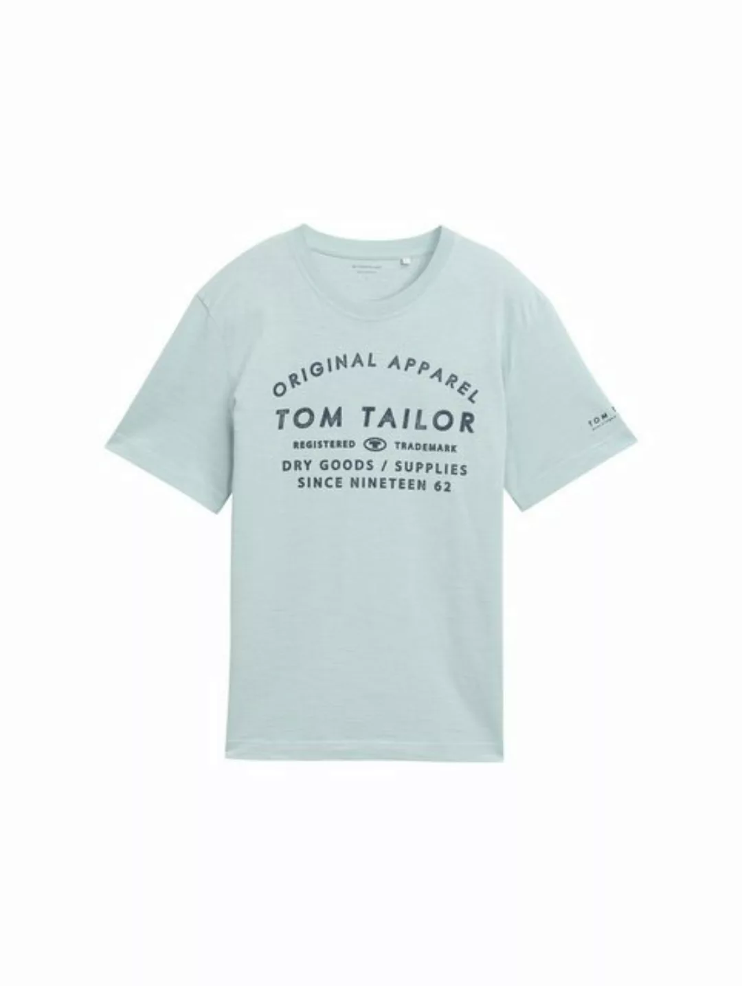 TOM TAILOR T-Shirt Logo Print T-Shirt in Melange Optik günstig online kaufen