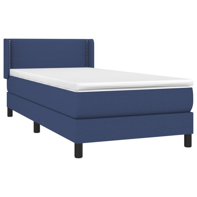 vidaXL Bett Boxspringbett mit Matratze Blau 100x200 cm Stoff günstig online kaufen