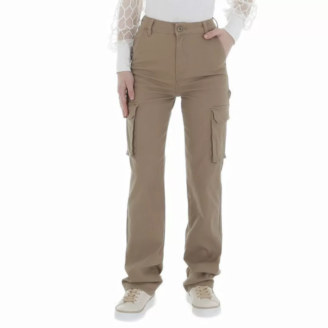 Ital-Design Cargohose Damen Freizeit (86359003) Stretch Stoffhose in Beige günstig online kaufen