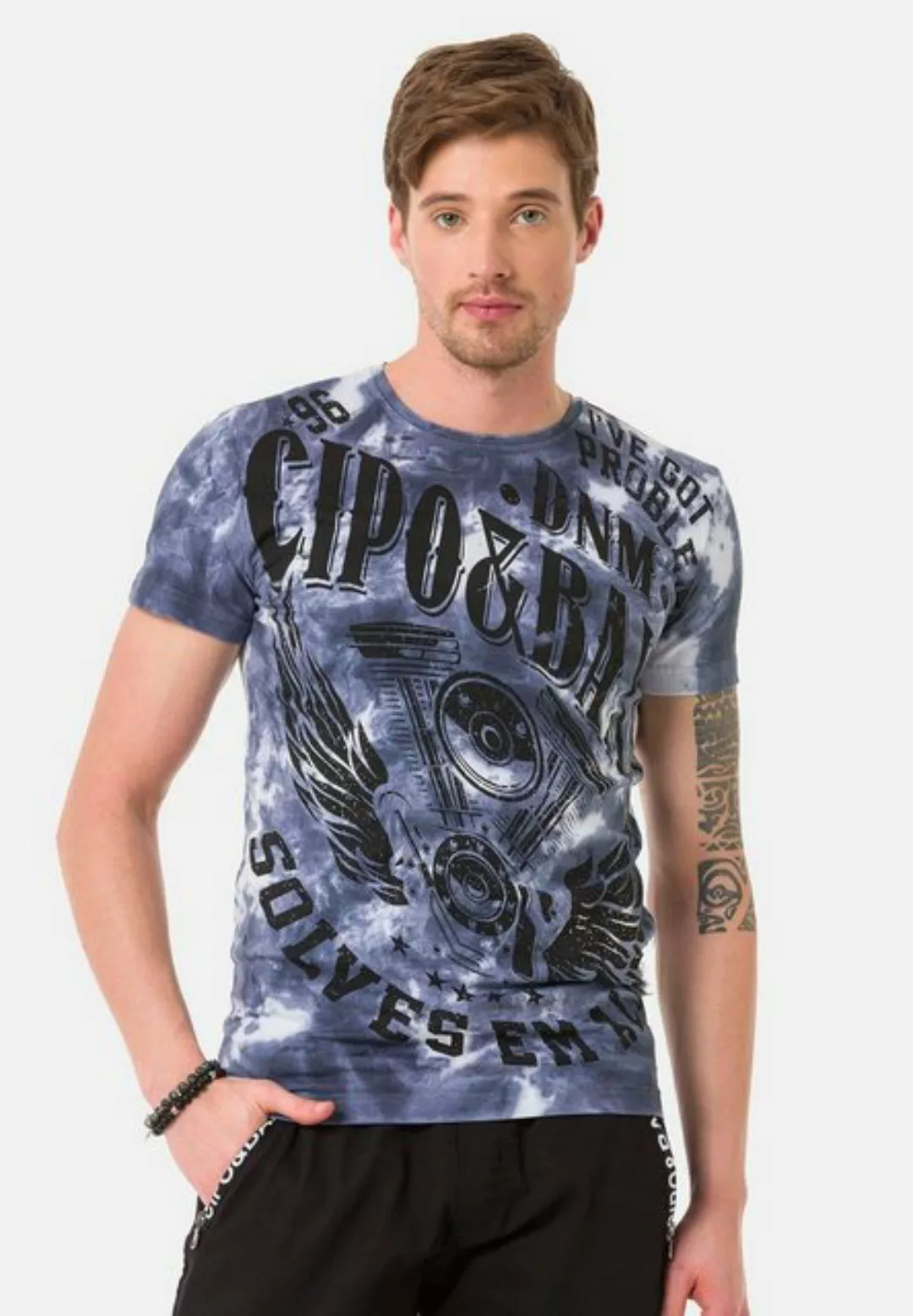 Cipo & Baxx T-Shirt, mit detailliertem Markenprint günstig online kaufen