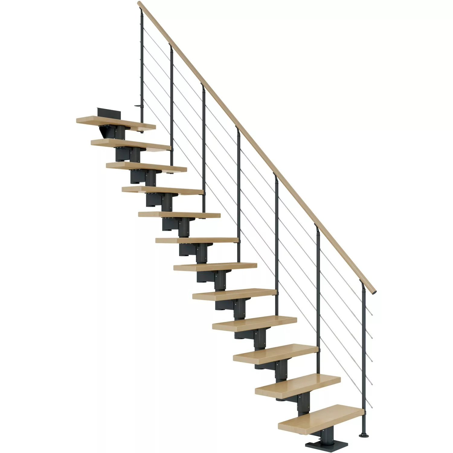 Dolle Mittelholmtreppe Cork Ahorn Anthrazit GH bis 292 cm Gerade 75 cm FSC® günstig online kaufen