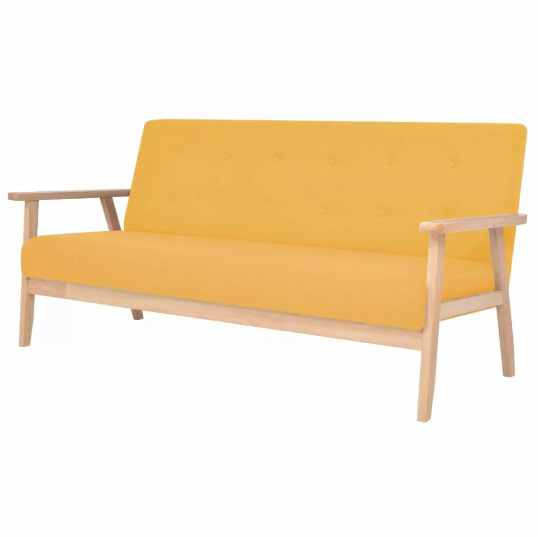 vidaXL Sofa 3-Sitzer Sofa Stoff Gelb günstig online kaufen