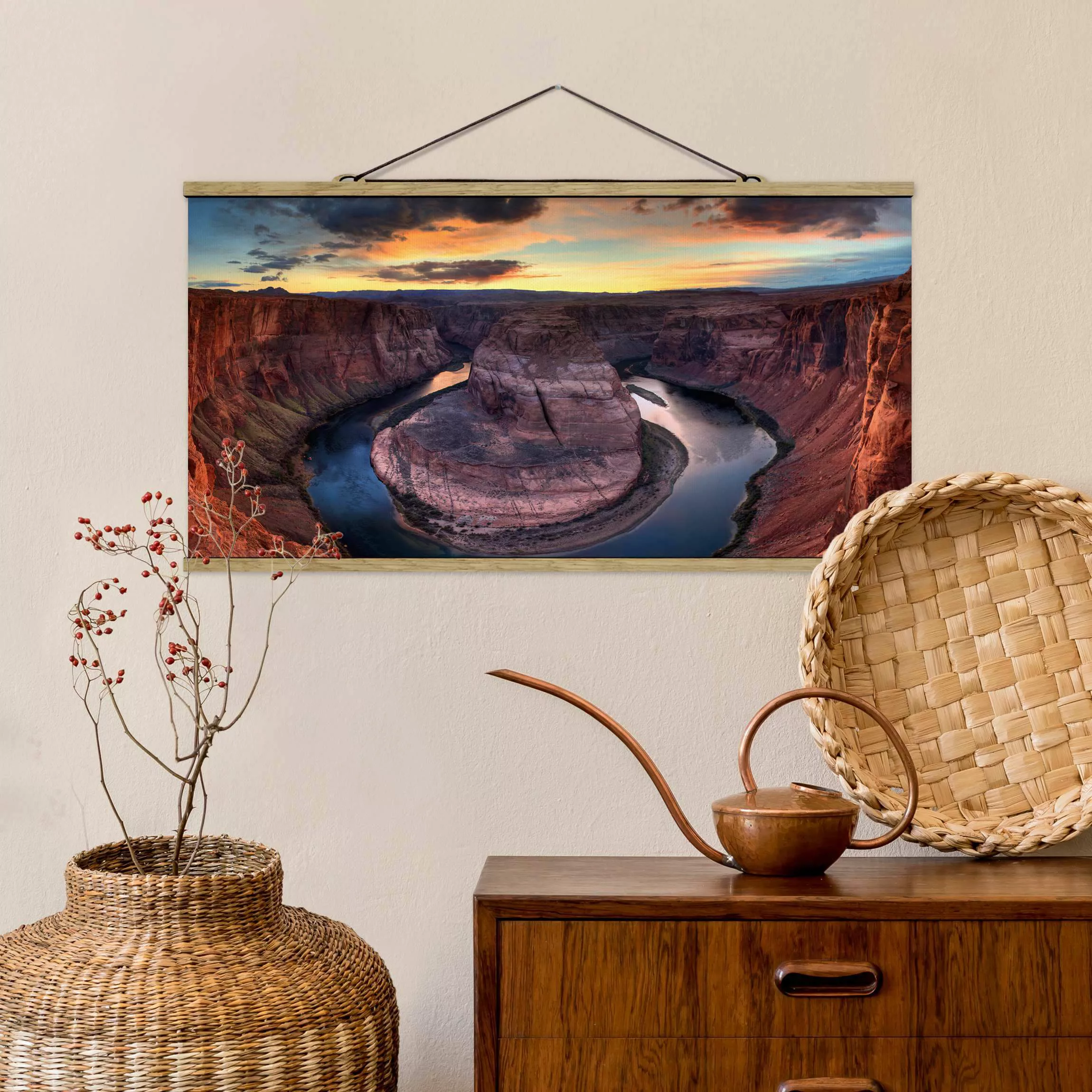 Stoffbild Berge mit Posterleisten - Querformat Colorado River Glen Canyon günstig online kaufen