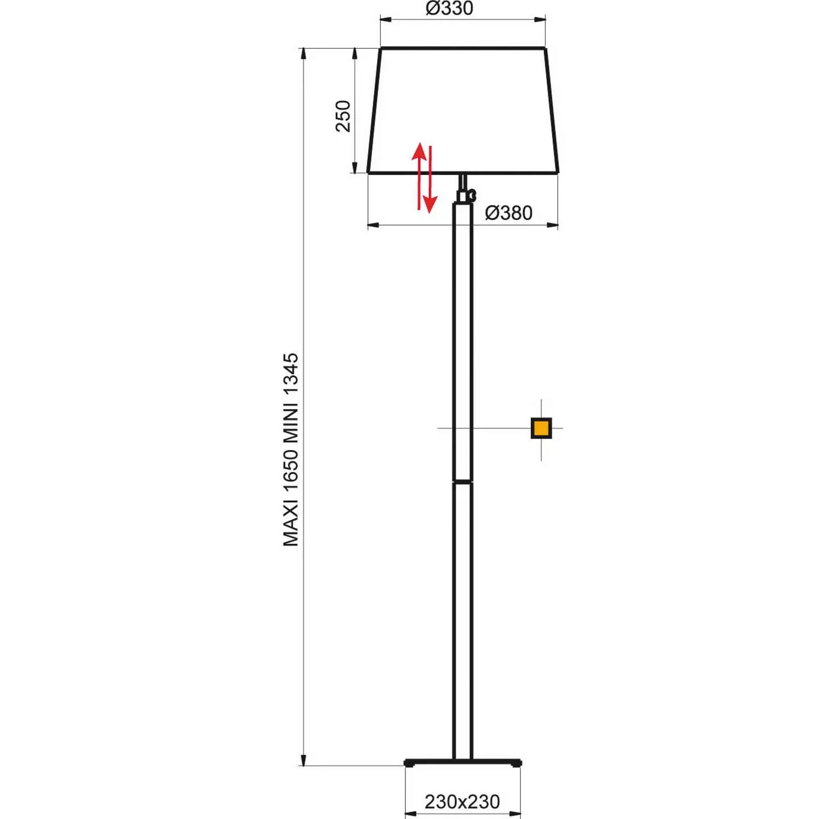 Aluminor Quatro Up Stehlampe ebenholz/chrom günstig online kaufen