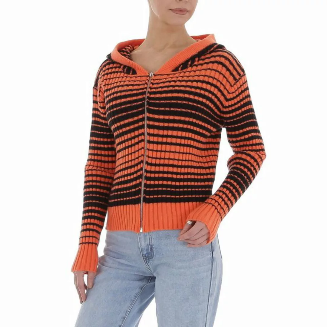 Ital-Design Strickpullover Damen Freizeit Kapuze Gestreift Stretch Strickpu günstig online kaufen