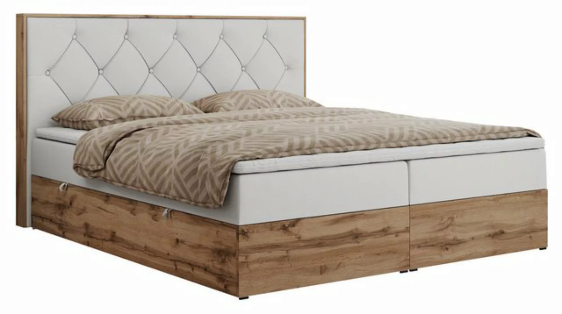 MKS MÖBEL Boxspringbett VENETO (Polsterbett, zwei Bettkästen, Topper T-25, günstig online kaufen