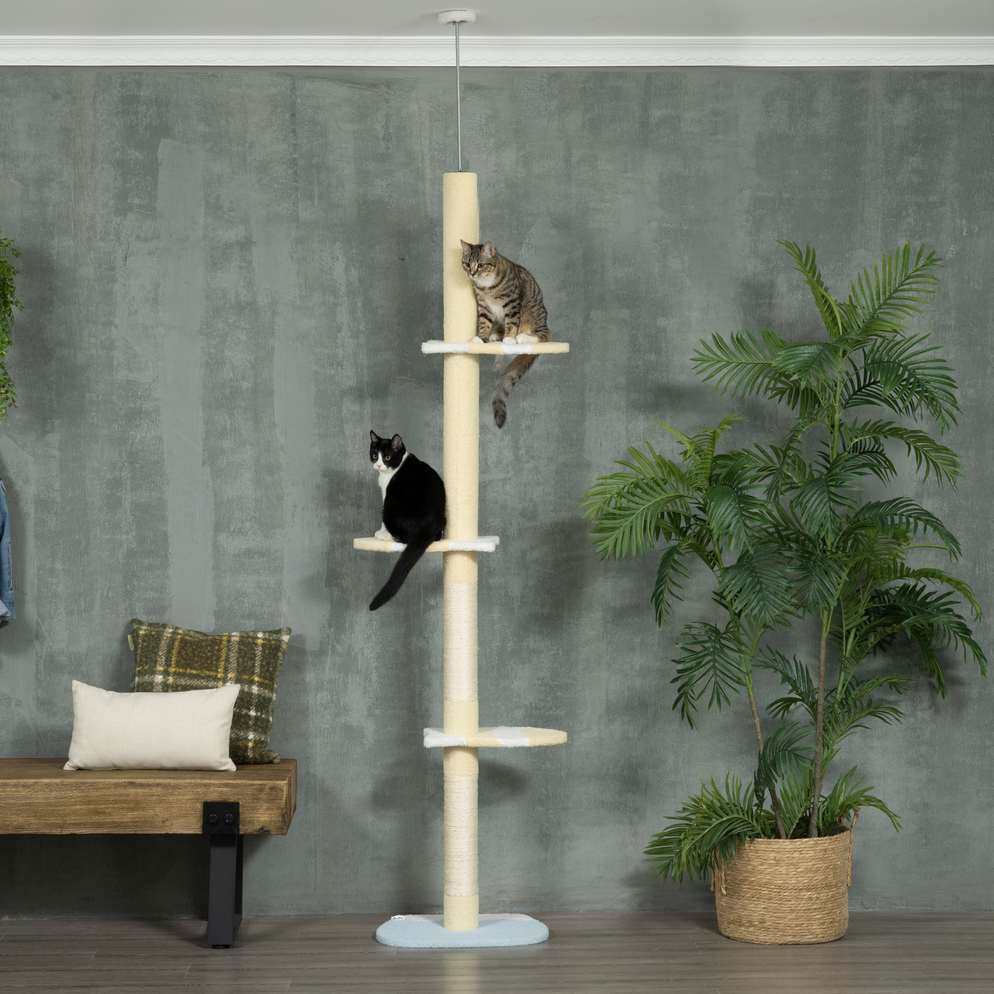 PawHut Kratzbaum, Katzenkratzbaum Deckenhoch, 220-260 cm, Kletterbaum mit S günstig online kaufen