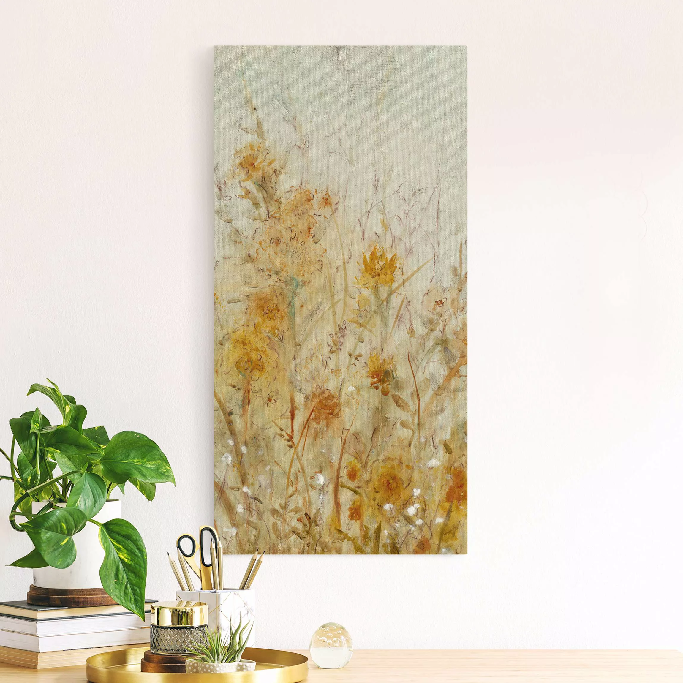 Leinwandbild auf Naturcanvas Gelbe Wilde Blumenwiese günstig online kaufen