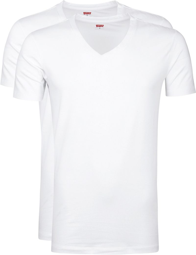 Levi's T-Shirt V-Ausschnit Weiß 2-Pack - Größe XL günstig online kaufen