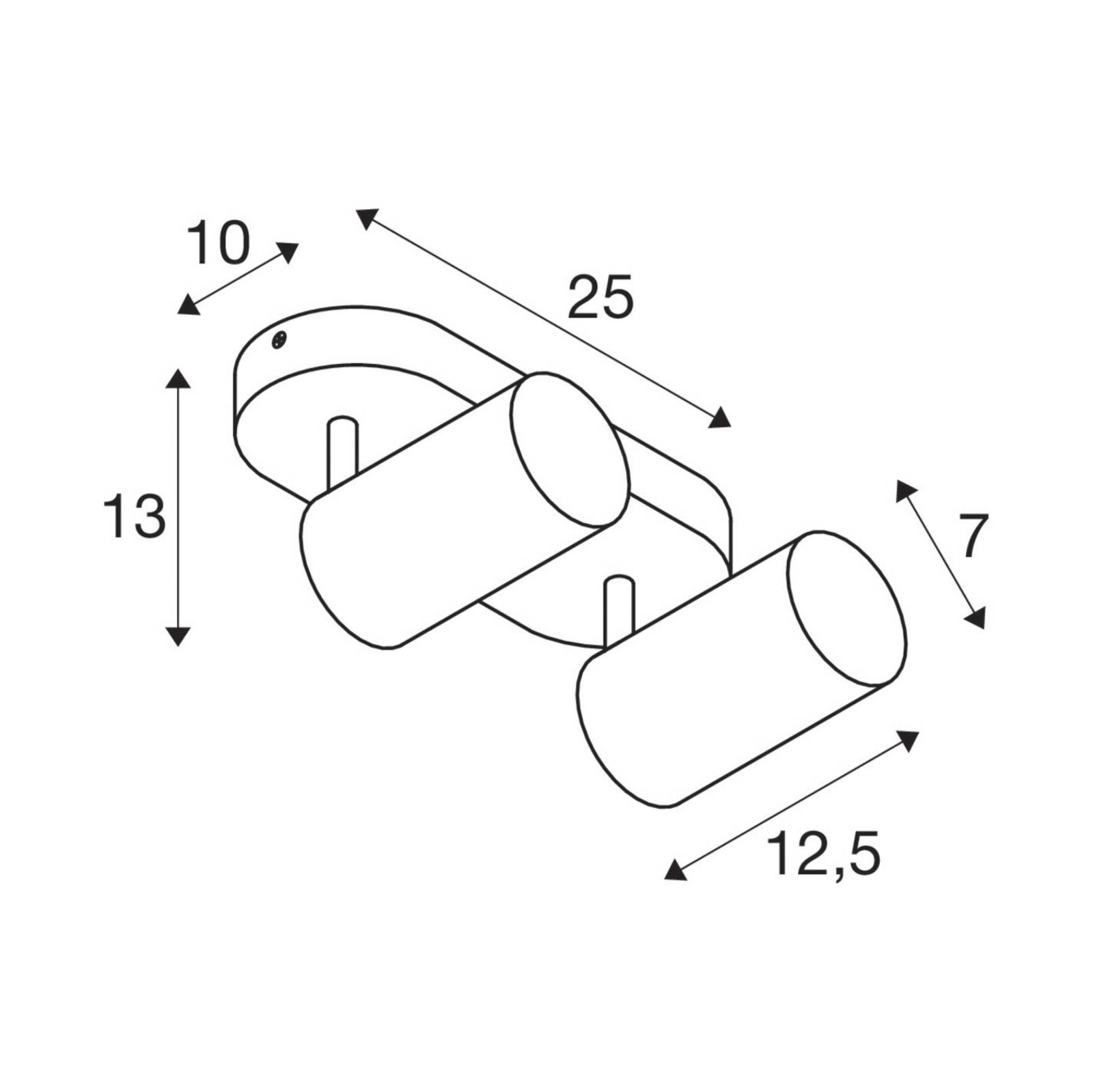 SLV Asto Tube Deckenspot GU10 zweiflammig weiß günstig online kaufen