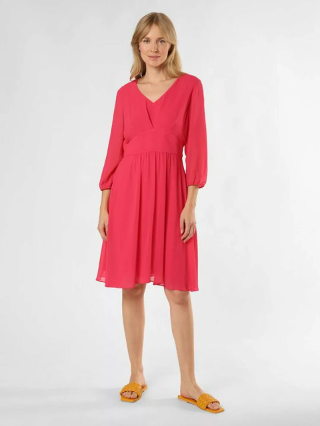 Comma Maxikleid Kurzes Kleid mit Bindegürtel günstig online kaufen