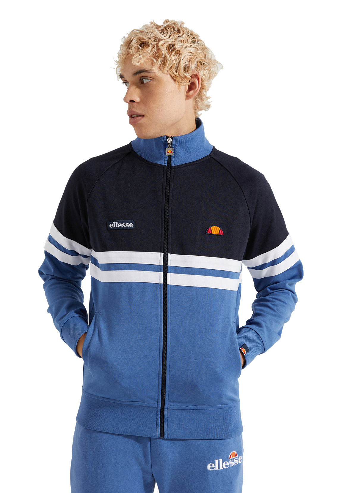 Ellesse Zipper Herren RIMINI TRACK TOP Blue Navy Hellblau Dunkelblau günstig online kaufen