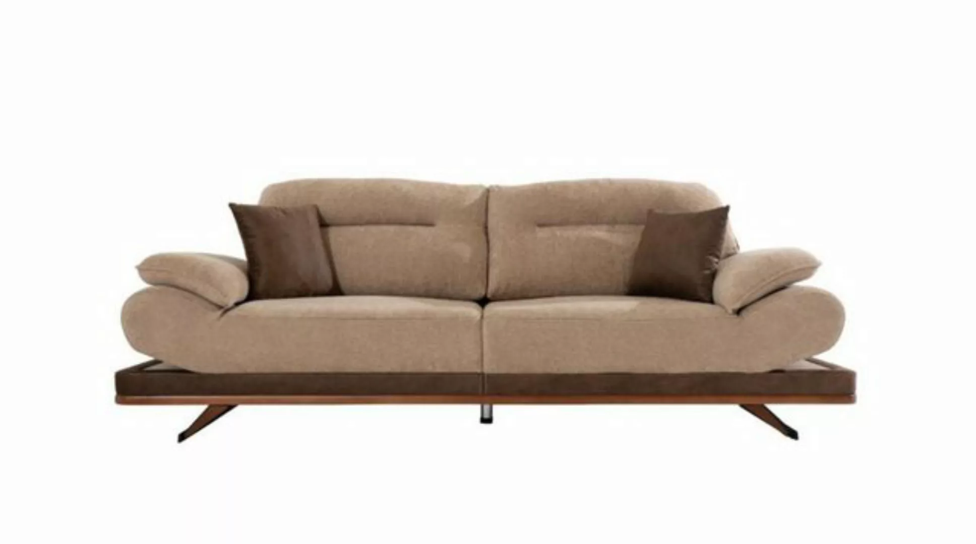 JVmoebel 3-Sitzer Beige Wohnzimmer 2x 3-Sitzer Sofas Polster Couchen Sitzmö günstig online kaufen