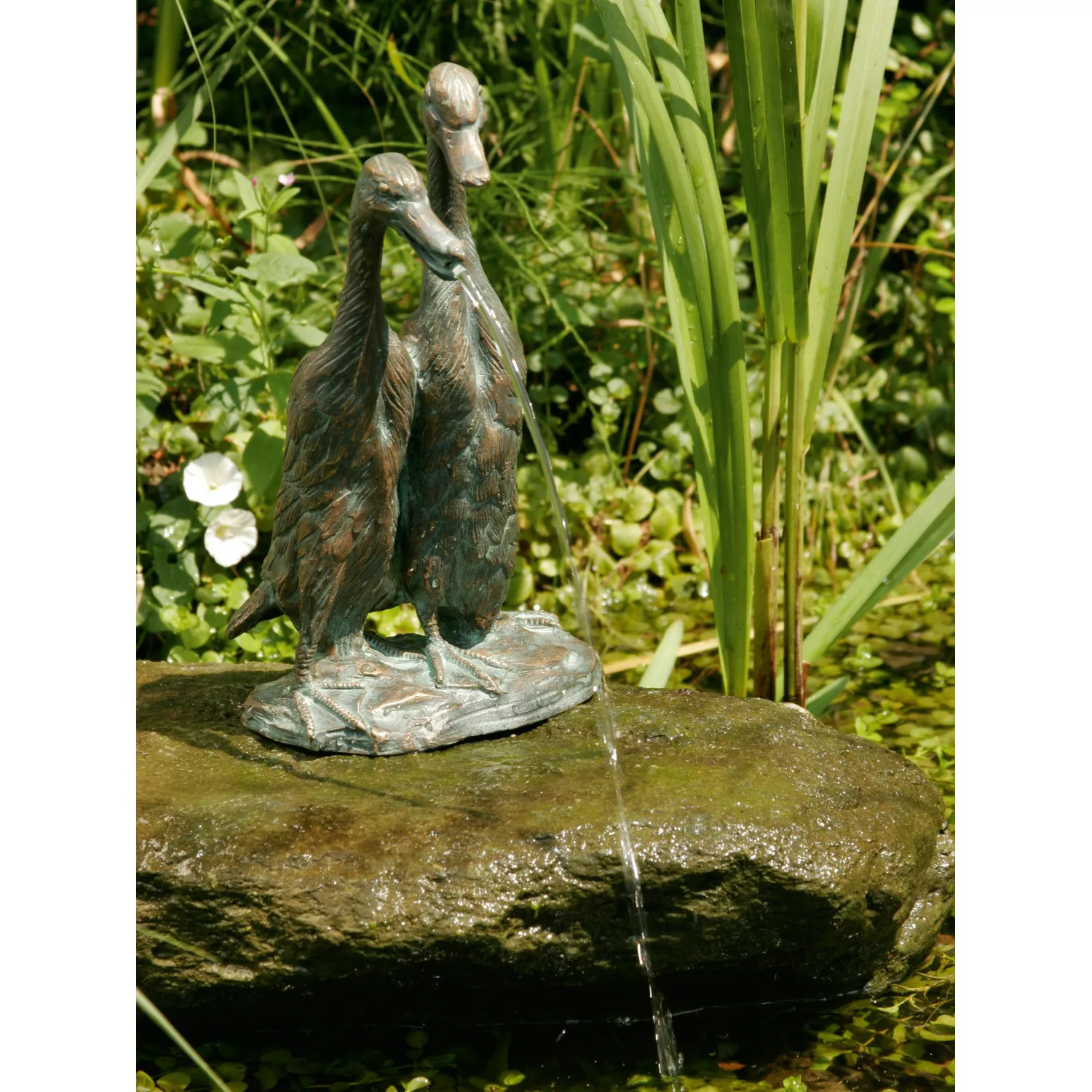 Teichfigur Wasserspeier Laufenten HxBxT 27 x 15 x 16 cm günstig online kaufen