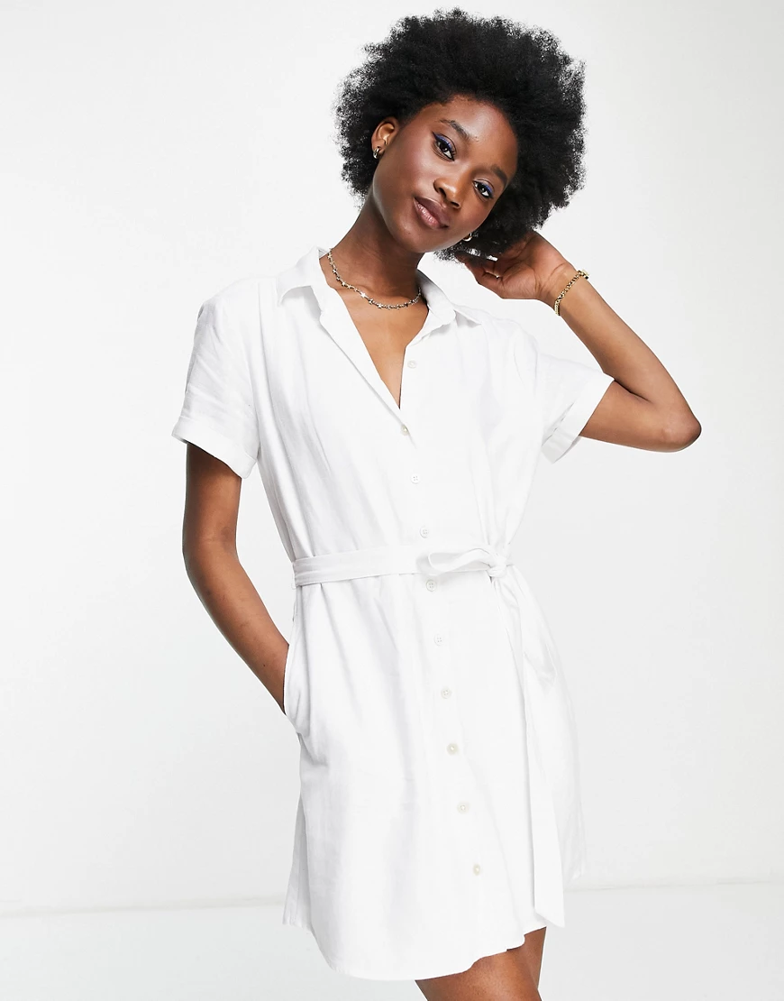 Abercrombie & Fitch – Hemdkleid in Weiß günstig online kaufen