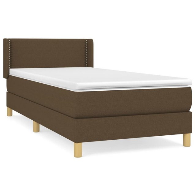 vidaXL Boxspringbett Boxspringbett mit Matratze Dunkelbraun 100x200 cm Stof günstig online kaufen