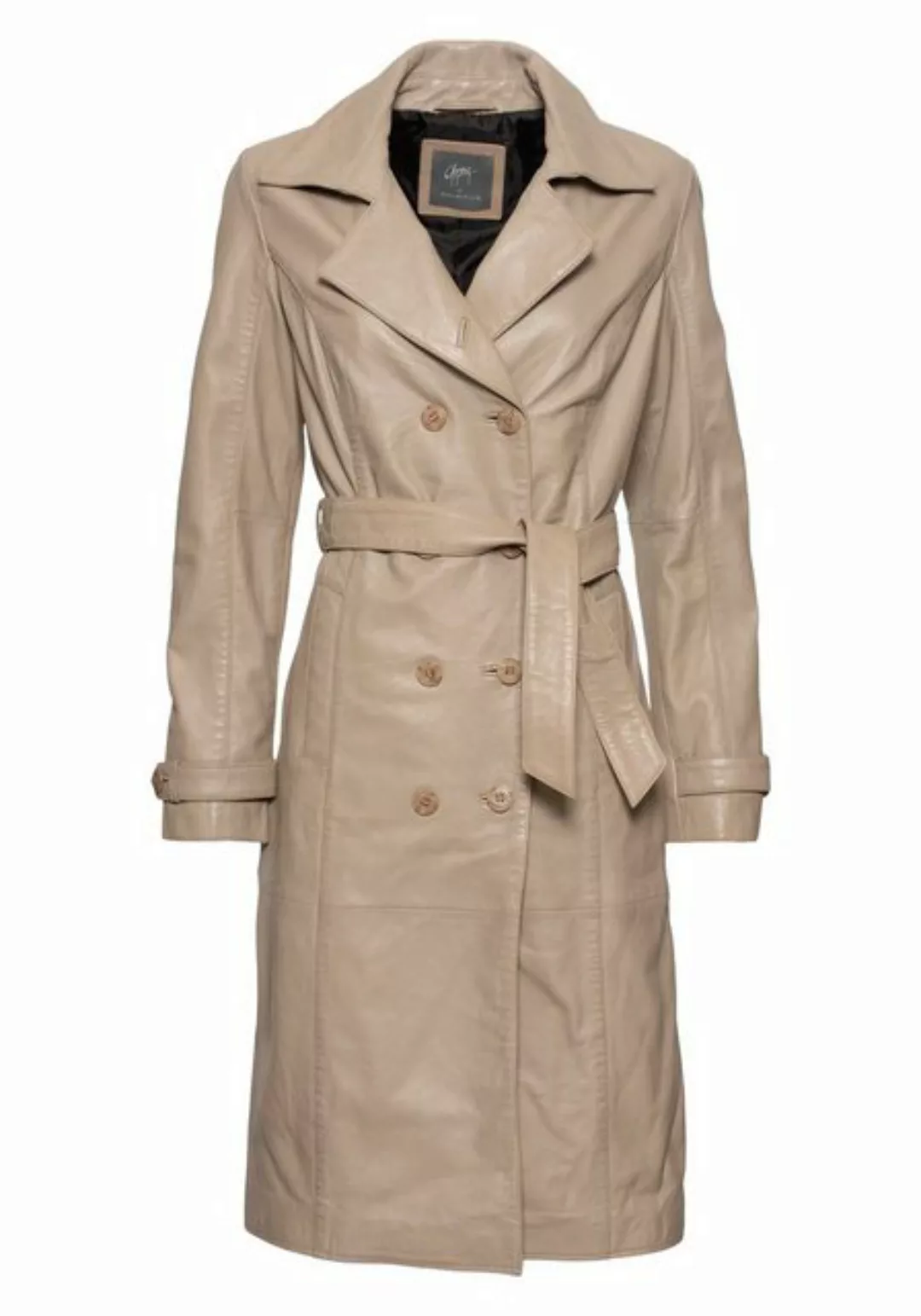 Gipsy Ledermantel GWTaruh OT (2-tlg) femininer Leder-Trenchcoat mit Bindegü günstig online kaufen