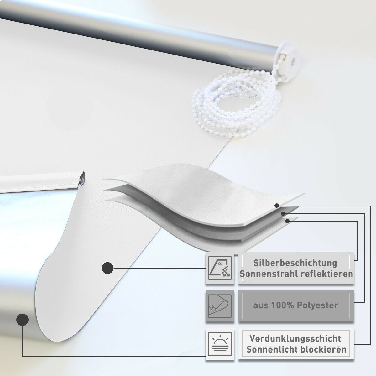 Verdunklungsrollo ohne Bohren Klemmfix Sonnenschutz Thermo günstig online kaufen