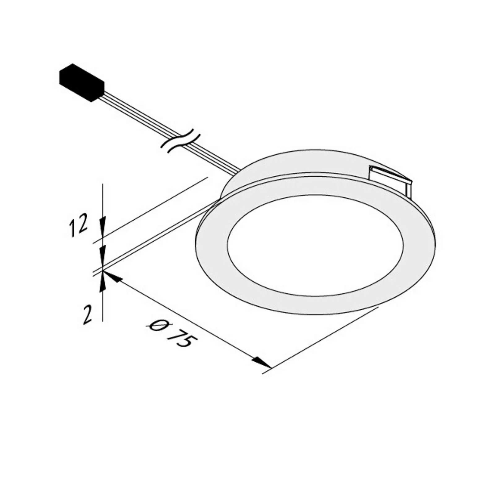 LED-Möbeleinbauleuchte Dynamic FAR 68 stahl 3W CCT günstig online kaufen