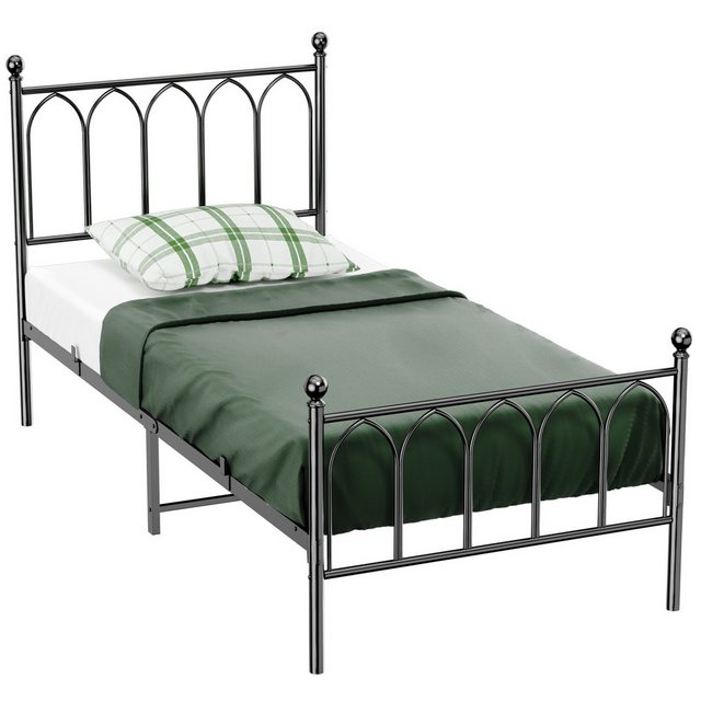 OKWISH Metallbett Metallbett Einzelbett Jugendzimmer mit Lattenrost ohne Ma günstig online kaufen