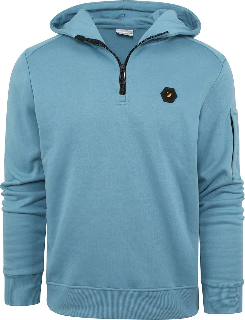 No Excess Half Zip Hoodie Blau - Größe L günstig online kaufen