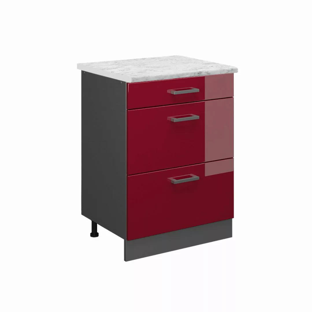 Vicco Unterschrank R-Line, Bordeaux Hochglanz/Anthrazit, 60 günstig online kaufen