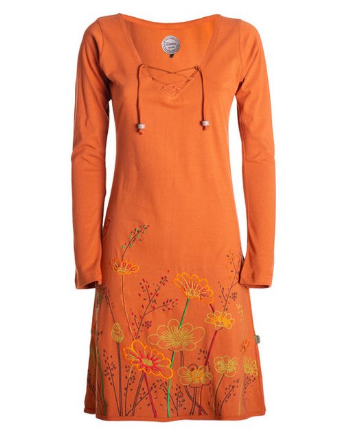 Vishes Tunikakleid Damen Langarm-Shirtkleid Tunika-Kleid Baumwollkleid mit günstig online kaufen