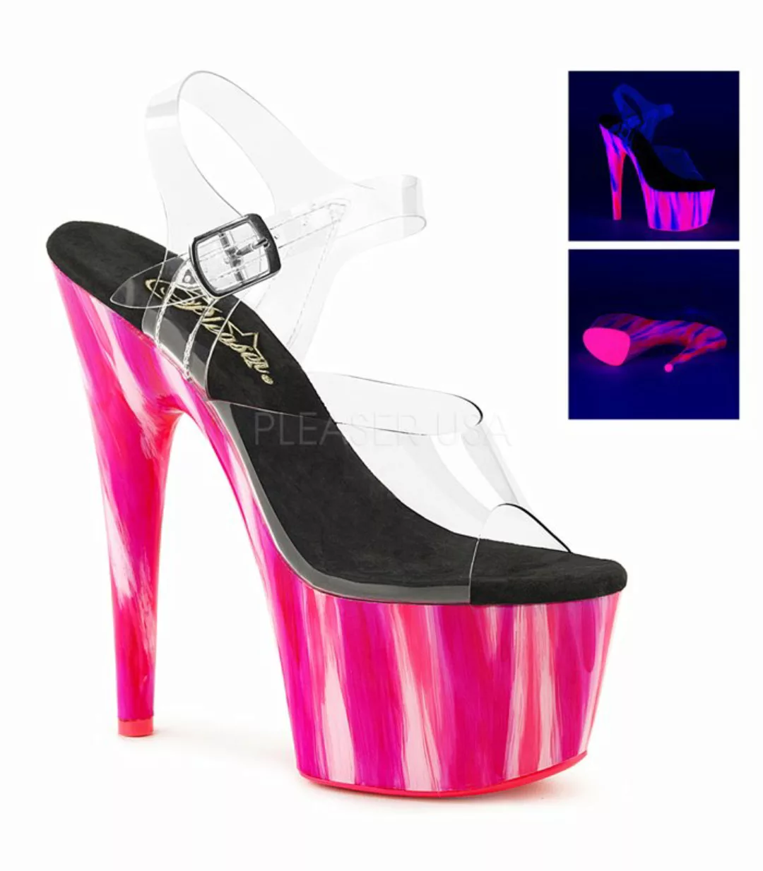 Plateau High Heels ADORE-708UVP - Neon Pink (Schuhgröße: EUR 35) günstig online kaufen
