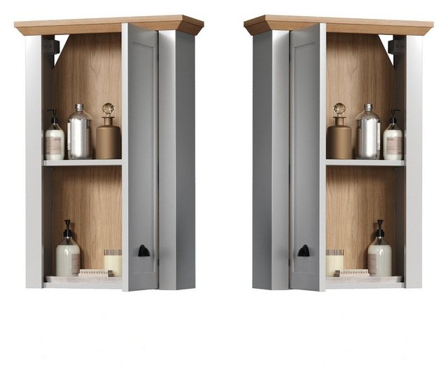 Furn.Design Hängeschrank Landmark (Badschrank in hellem grau mit Artisan Ei günstig online kaufen