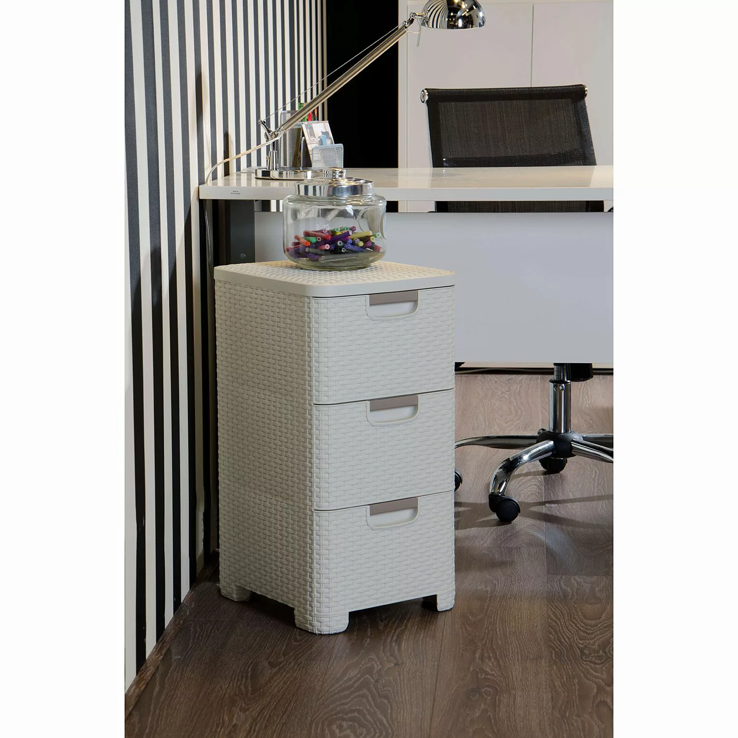 home24 Curver Schubladenturm Argir Kunststoff Vintage Weiß 33x60x38 cm (BxH günstig online kaufen