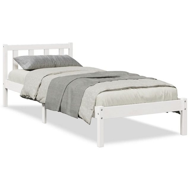 vidaXL Bett, Massivholzbett Extra Lang ohne Matratze Weiß 80x220 Kiefernhol günstig online kaufen